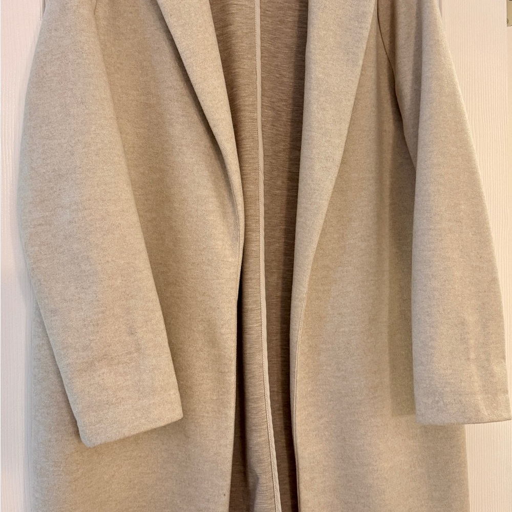 Joie Cream Open-Front lightweight coat.